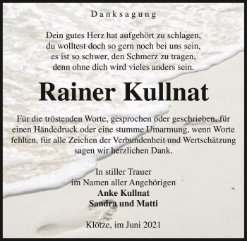 Traueranzeige von Rainer Kullnat  von Magdeburger Volksstimme