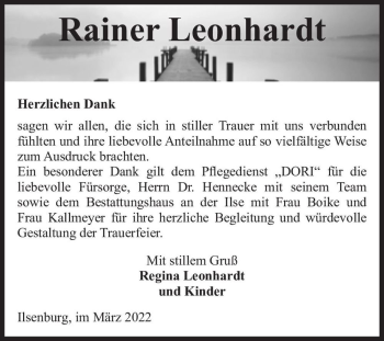 Traueranzeige von Rainer Leonhardt  von Magdeburger Volksstimme