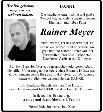 Traueranzeige von Rainer Meyer  von Magdeburger Volksstimme