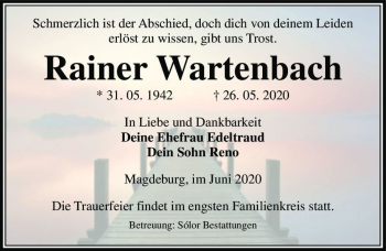 Traueranzeige von Rainer Wartenbach  von Magdeburger Volksstimme