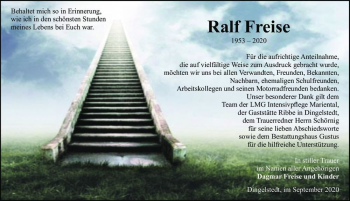 Traueranzeige von Ralf Freise  von Magdeburger Volksstimme