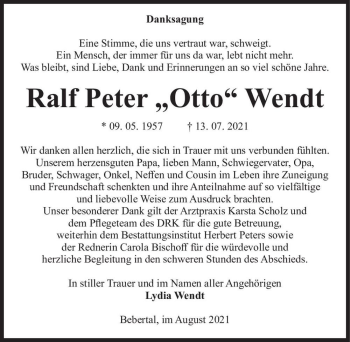 Traueranzeige von Ralf Peter 