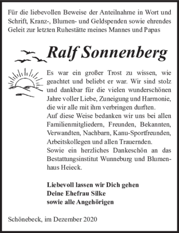 Traueranzeige von Ralf Sonnenberg  von Magdeburger Volksstimme