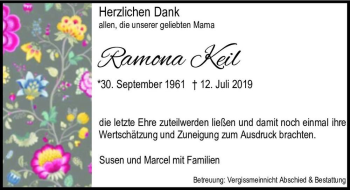 Traueranzeige von Ramona Keil  von Magdeburger Volksstimme
