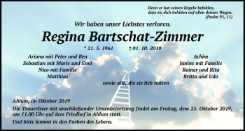 Traueranzeige von Regina Bartschat-Zimmer  von Magdeburger Volksstimme
