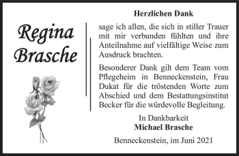 Traueranzeige von Regina Brasche  von Magdeburger Volksstimme