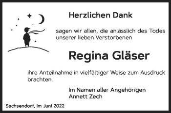 Traueranzeige von Regina Gläser  von Magdeburger Volksstimme