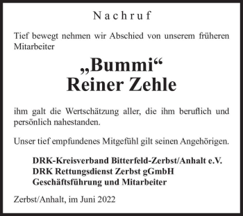 Traueranzeige von Reiner 