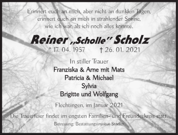 Traueranzeige von Reiner 