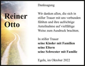 Traueranzeige von Reiner Otto  von Magdeburger Volksstimme