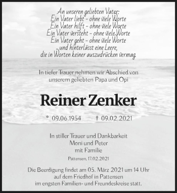 Traueranzeige von Reiner Zenker  von Magdeburger Volksstimme
