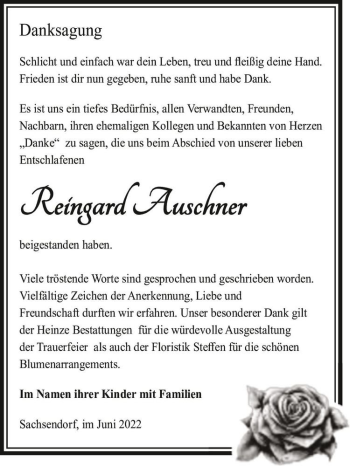 Traueranzeige von Reingard Auschner  von Magdeburger Volksstimme