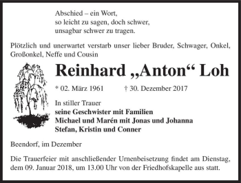 Traueranzeige von Reinhard 