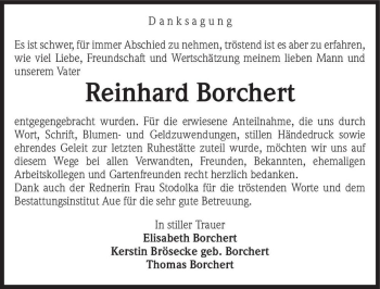 Traueranzeige von Reinhard Borchert  von Magdeburger Volksstimme
