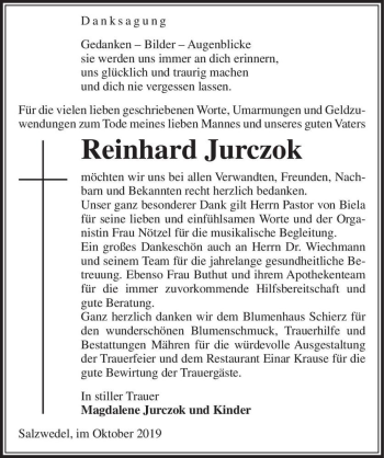 Traueranzeige von Reinhard Jurczok  von Magdeburger Volksstimme