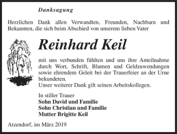 Traueranzeige von Reinhard Keil  von Magdeburger Volksstimme