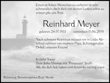 Traueranzeige von Reinhard Meyer  von Magdeburger Volksstimme