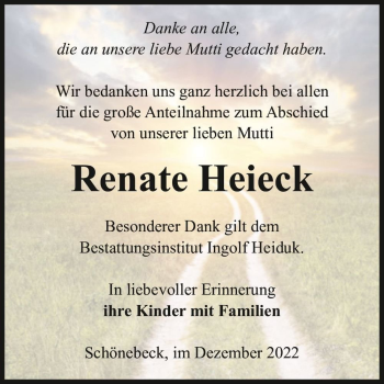 Traueranzeige von Renate Heieck  von Magdeburger Volksstimme