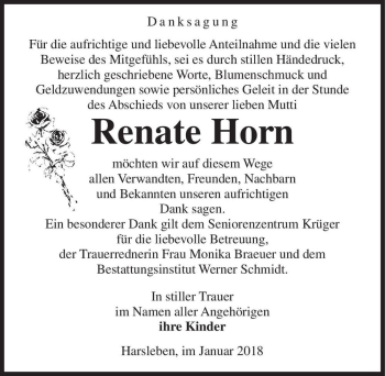 Traueranzeige von Renate Horn  von Magdeburger Volksstimme