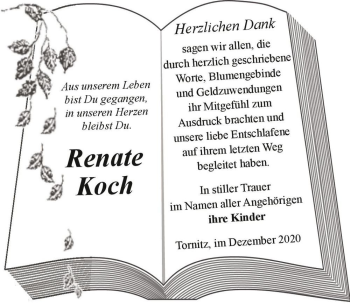 Traueranzeige von Renate Koch  von Magdeburger Volksstimme