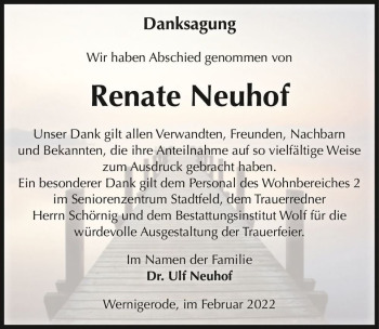 Traueranzeige von Renate Neuhof  von Magdeburger Volksstimme