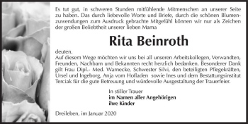 Traueranzeige von Rita Beinroth  von Magdeburger Volksstimme