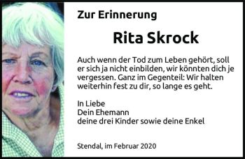 Traueranzeige von Rita Skrock  von Magdeburger Volksstimme