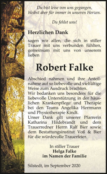 Traueranzeige von Robert Falke  von Magdeburger Volksstimme