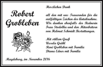 Traueranzeige von Robert Grobleben  von Magdeburger Volksstimme