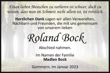 Traueranzeige von Roland Bock  von Magdeburger Volksstimme