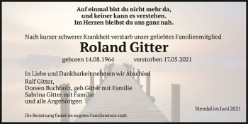 Traueranzeige von Roland Gitter  von Magdeburger Volksstimme