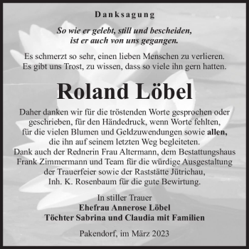 Traueranzeige von Roland Löbel  von Magdeburger Volksstimme