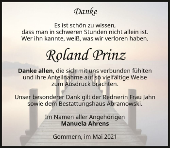 Traueranzeige von Roland Prinz  von Magdeburger Volksstimme