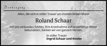 Traueranzeige von Roland Schaar  von Magdeburger Volksstimme