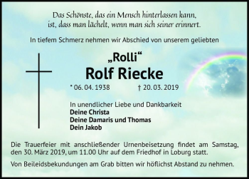 Traueranzeige von Rolf ,,Rolli