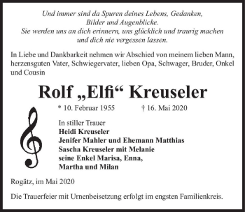 Traueranzeige von Rolf 