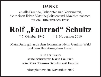 Traueranzeige von Rolf 