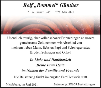 Traueranzeige von Rolf 
