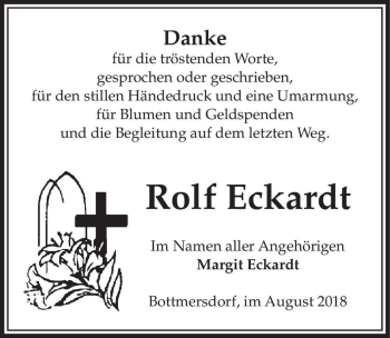 Traueranzeige von Rolf Eckardt  von Magdeburger Volksstimme