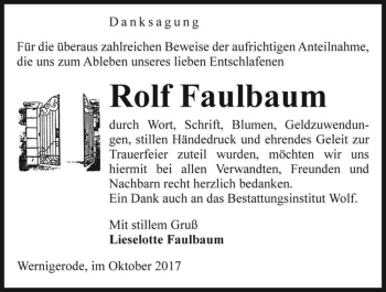 Traueranzeige von Rolf Faulbaum  von Magdeburger Volksstimme