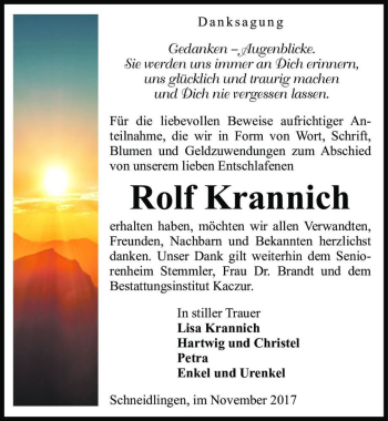 Traueranzeige von Rolf Krannich  von Magdeburger Volksstimme