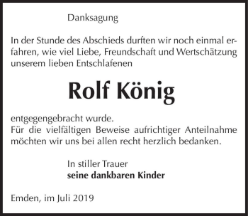 Traueranzeige von Rolf König  von Magdeburger Volksstimme