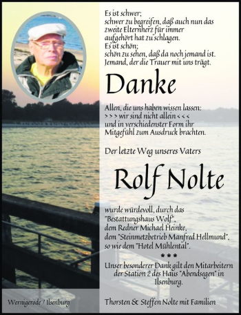 Traueranzeige von Rolf Nolte  von Magdeburger Volksstimme