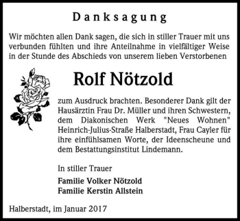 Traueranzeige von Rolf Nötzold  von Magdeburger Volksstimme