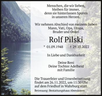 Traueranzeige von Rolf Pilski  von Magdeburger Volksstimme
