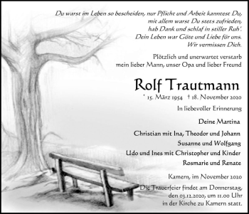 Traueranzeige von Rolf Trautmann  von Magdeburger Volksstimme