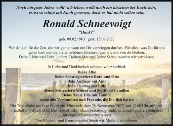 Traueranzeige von Ronald 