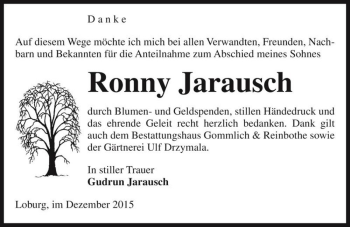 Traueranzeige von Ronny Jarausch  von Magdeburger Volksstimme