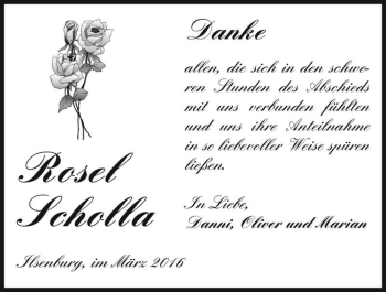 Traueranzeige von Rosel Scholla  von Magdeburger Volksstimme