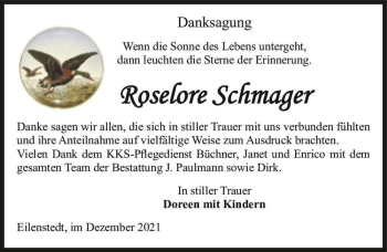 Traueranzeige von Roselore Schmager  von Magdeburger Volksstimme
